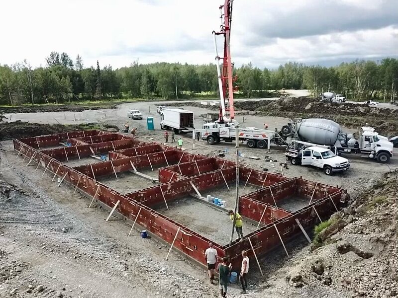 Building foundation construction site